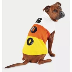Candy Corn Boo Halloween Dog and Cat Sweater - Boots & Barkley- Size Medium